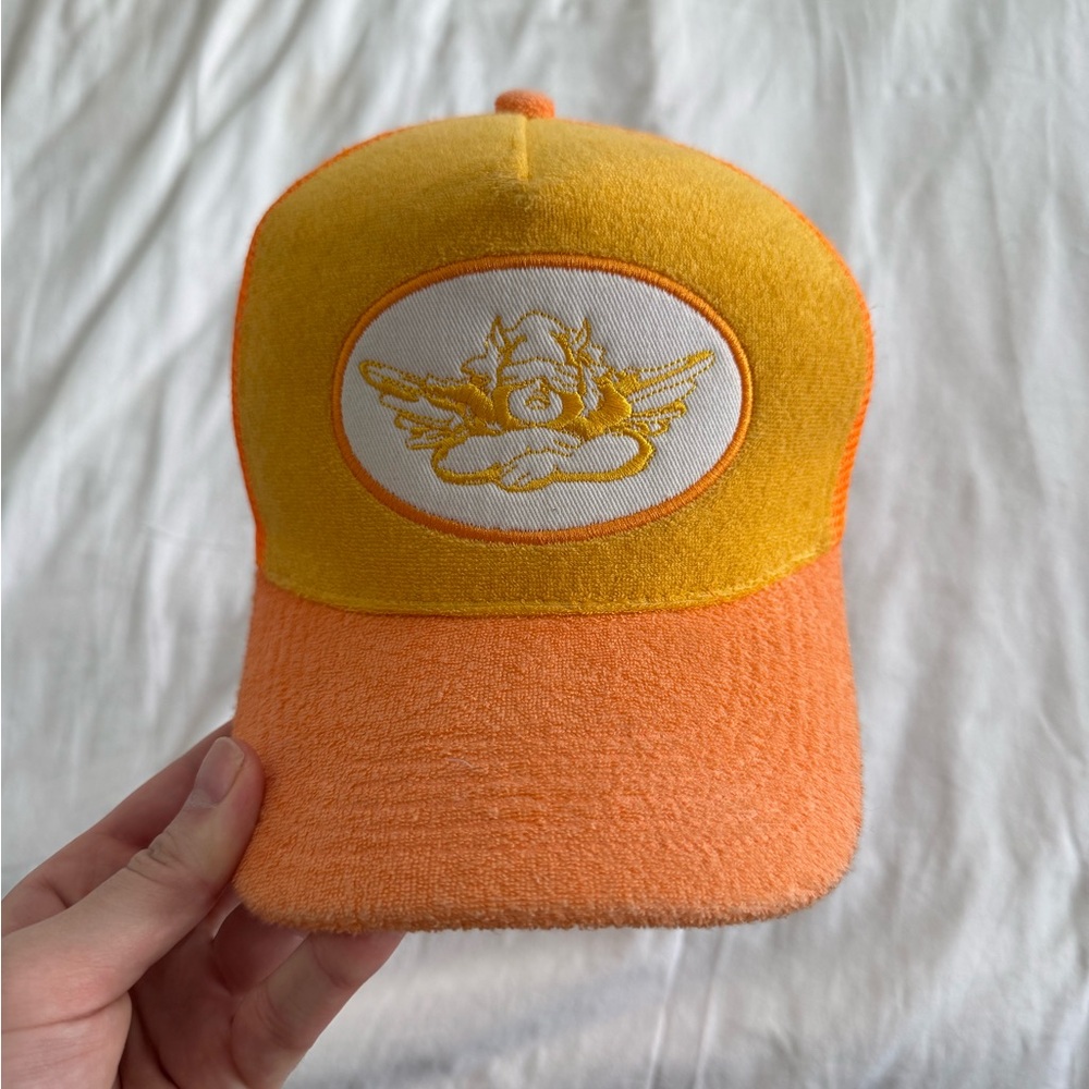 Orange Terry Boys Lie trucker hat